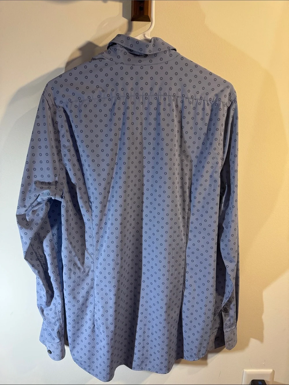 Express Light Blue Printed Shirt Jacket
